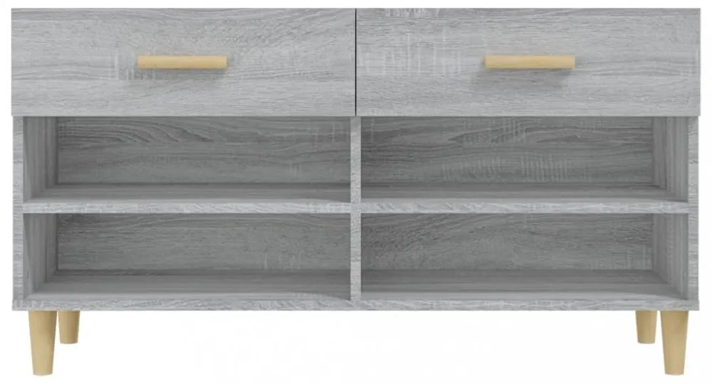 szürke sonoma színű szerelt fa cipőszekrény 102 x 35 x 55 cm