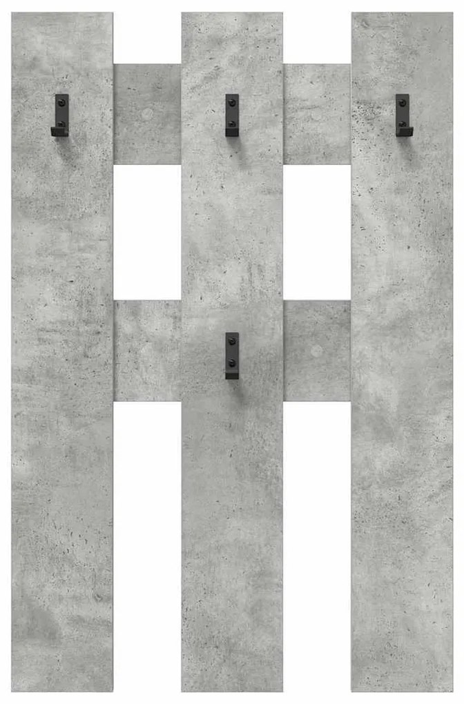 Fali Kabáthorog tárolóval Beton szürke 65 x 3 x 100 cm Faanyag
