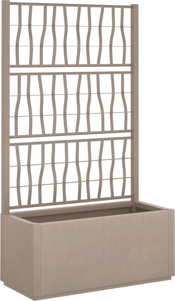 vidaXL barna polipropilén rácsos kerti ültetőláda 80 x 36 x 140 cm