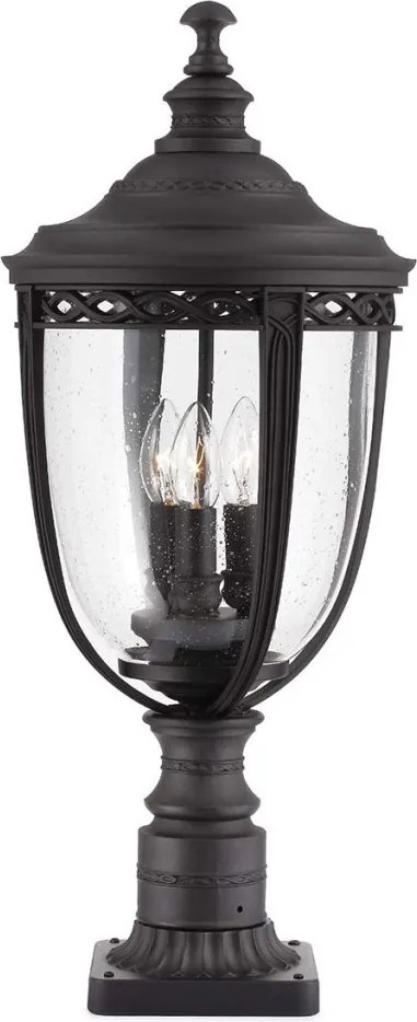 ELSTEAD FE-EB3-L-BLK ENGLISH BRIDLE Klasszikus Kültéri Állólámpa Fekete, Átlátszó E14 IP44