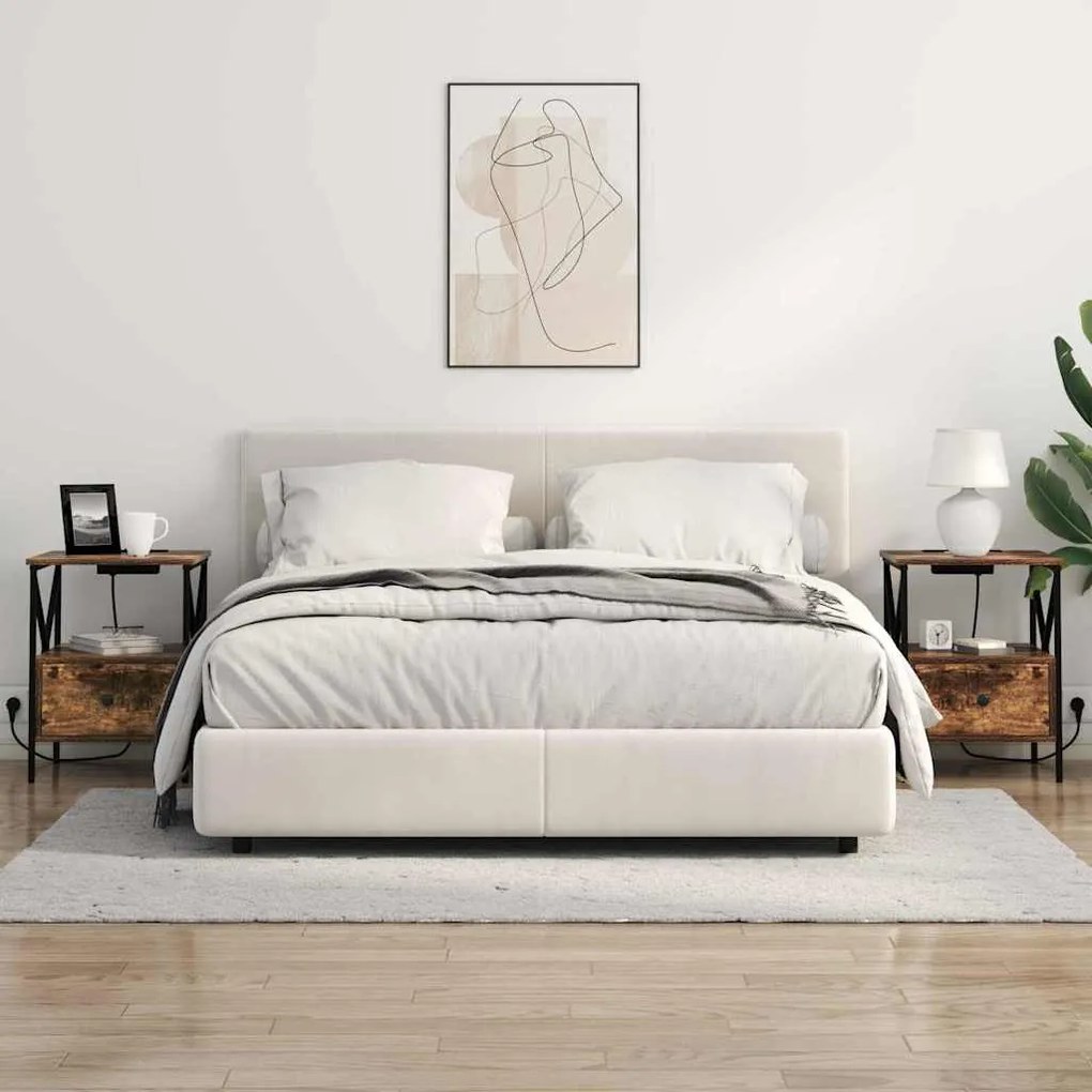 vidaXL Éjjeliszekrény 2 pcs Füstölt tölgy 41,5 x 40,5 x 55 cm Faanyag
