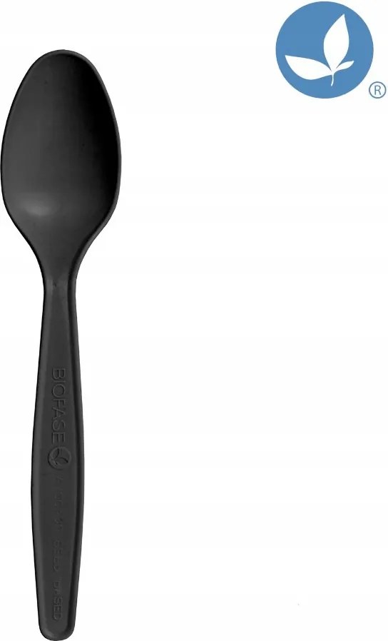 Eldobható kanál Eko fekete Biofase, 200db
