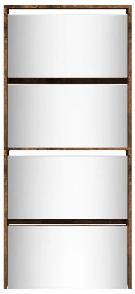 füstös tölgy 4 szintes cipőszekrény tükörrel 63 x 17 x 134 cm