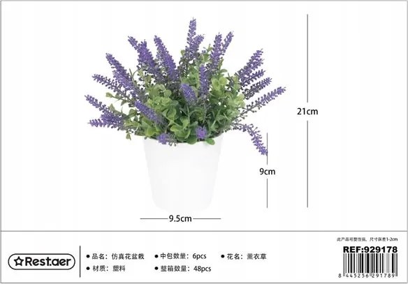 Virágtartó művirággal 21CM Fehér