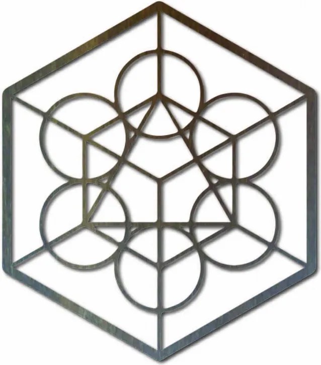 Fából készült geometriai festmény a betakarítás falán