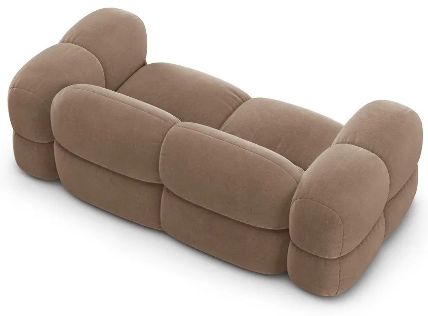 Barna bársony kanapé 210 cm Loretto – Cosmopolitan Design