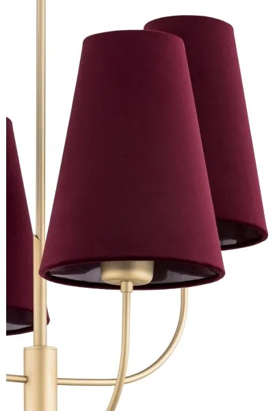 Argon 1827 - Csillár rúdon SAFIANO 4xE27/15W/230V Burgundi