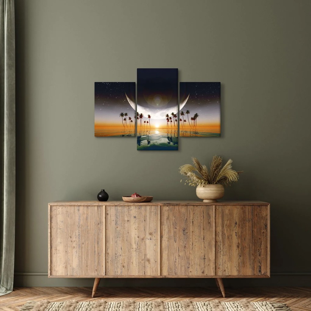 Kép - Hold a pálmafák felett (90x60 cm)