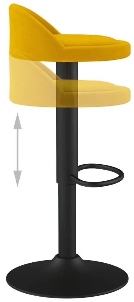 vidaXL 2 db sárga bársony bárszék