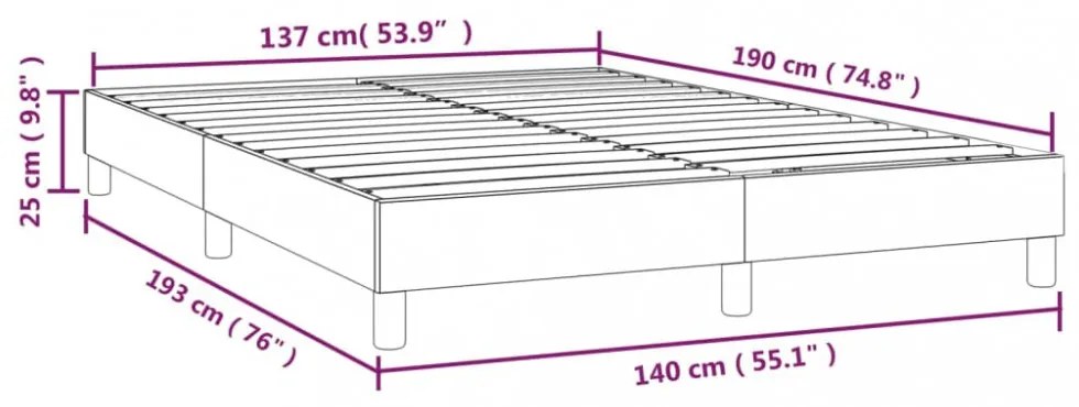 fekete szövet rugós ágykeret 140 x 190 cm