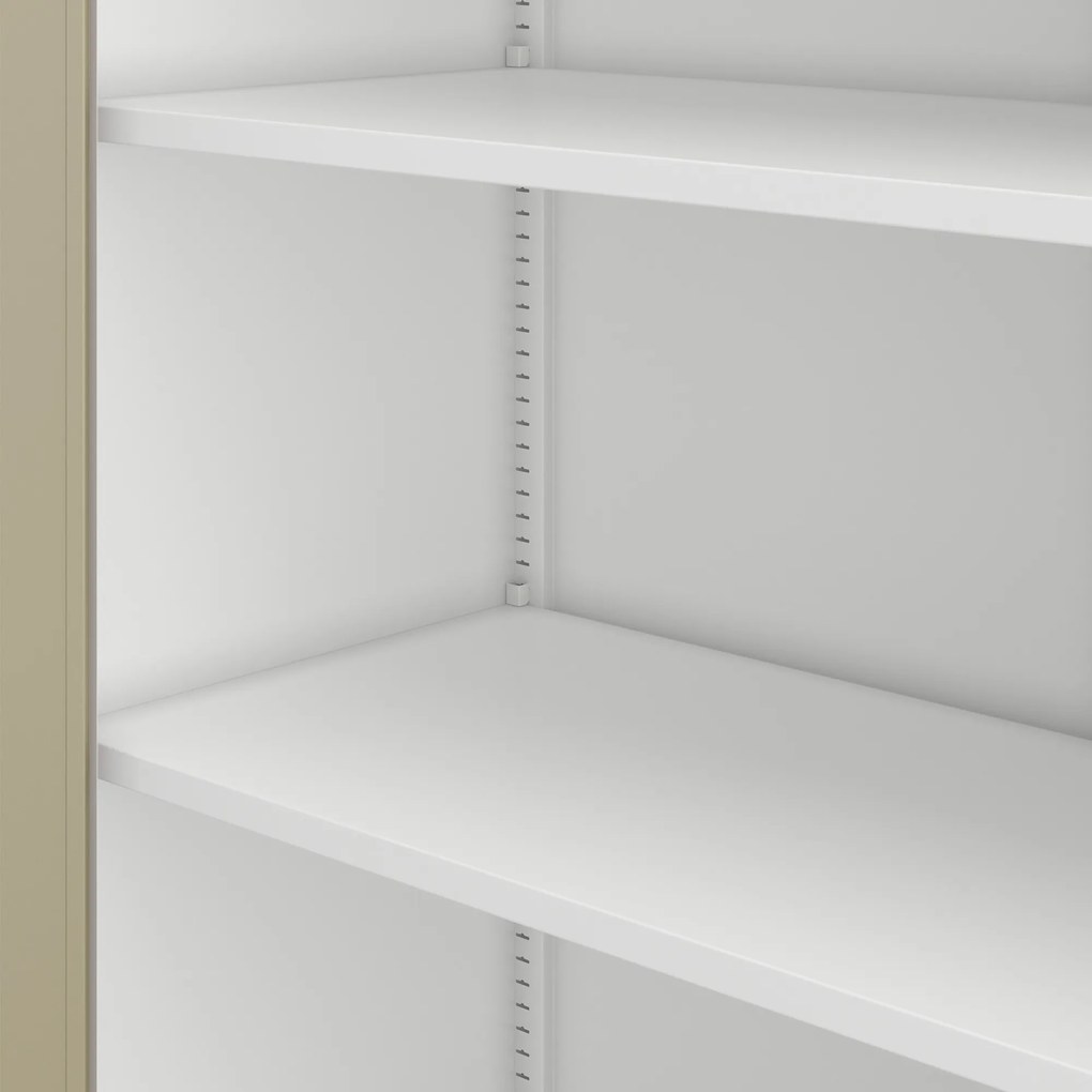 Fém szekrény tárolóval fehér / sonoma tölgy: Eco Design TOMASZ, 900 x 1850 x 450 mm