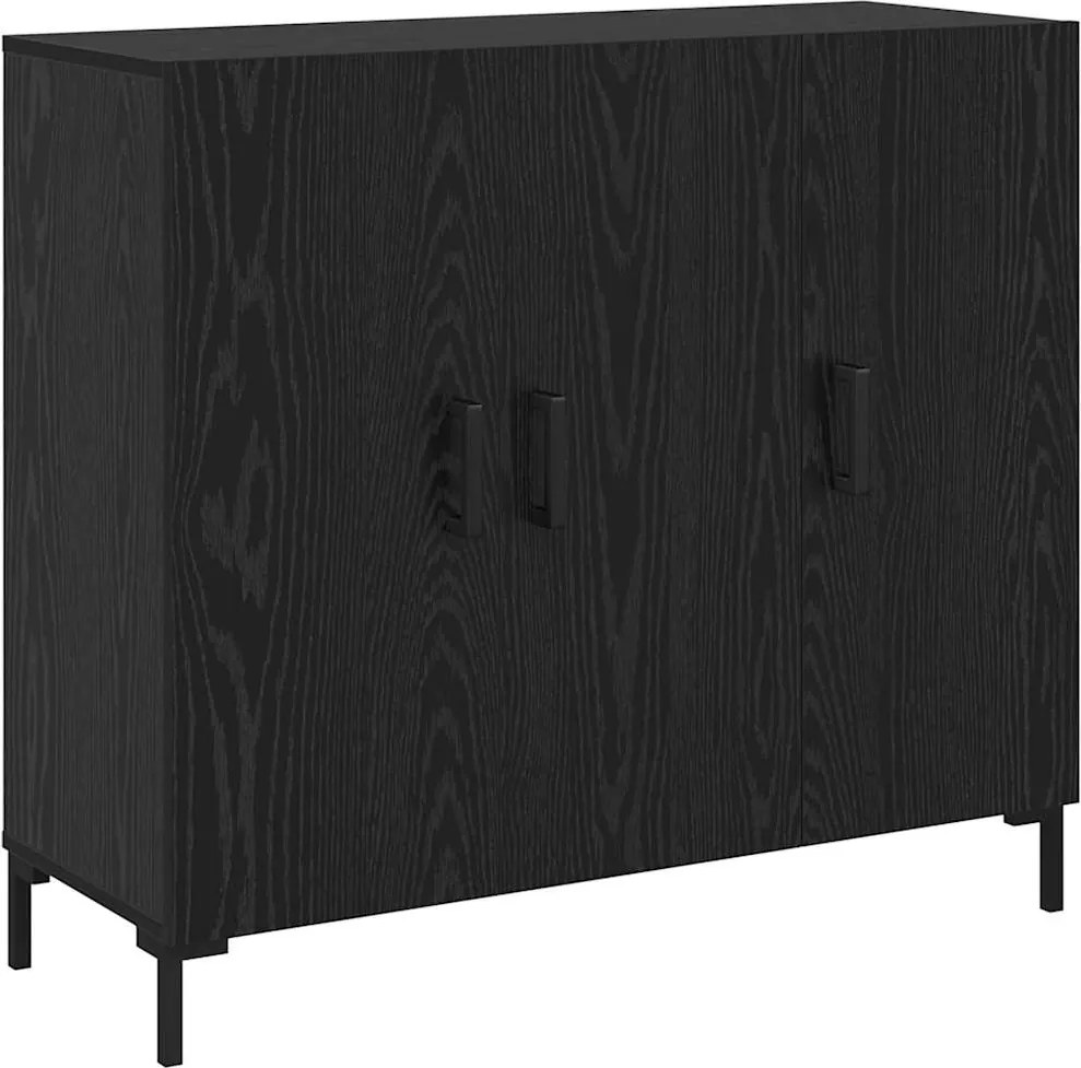 vidaXL Széf Fekete tölgy 90 x 34 x 80 cm Faanyag