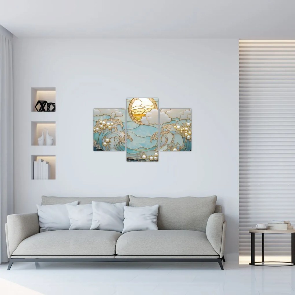 Kép - 3D gyöngyök az óceánban (90x60 cm)