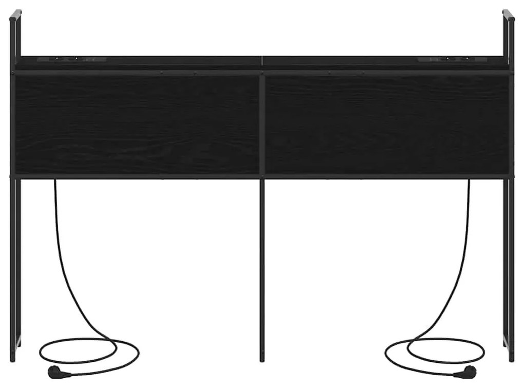 Tárolós Fejtámla Töltő Állomással Musta tammi 150 cm Faanyag