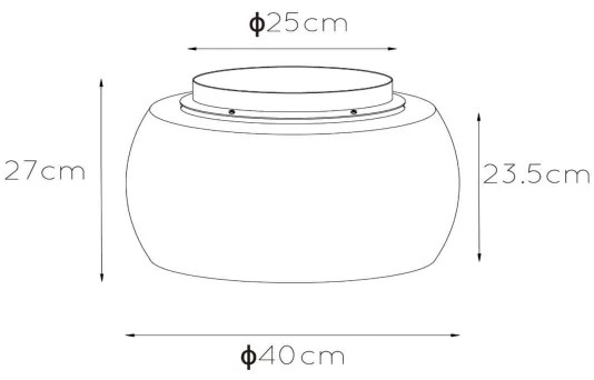 Lucide 45101/40/65 - Mennyezeti lámpa OLIVIA 3xE27/40W/230V átm. 40 cm fekete