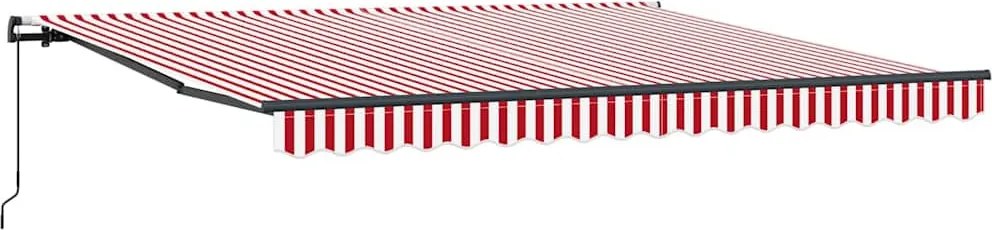 Behúzható napellenző Piros és Fehér 400 × 350 cm