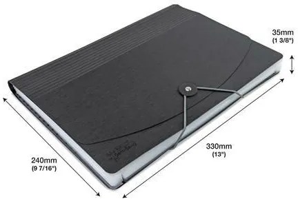 Harmonikamappa, A4, PP, 13 rekeszes, RAPESCO Germ-Savvy&amp;#8482;, matt fekete (IR1638)