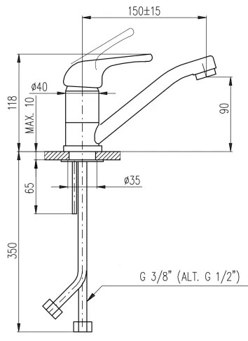 RAV Slezák SA015.0 - Mosdócsaptelep SAZAVA 11,8 cm fényes króm