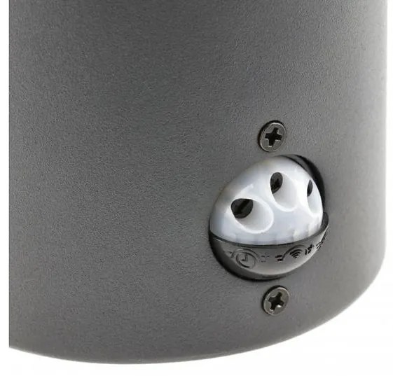 Lámpa Kerti lámpatest MEDIO-AU PIR,E27,MAX.15W,IP54,AC220-240V,50-60Hz, falra szerelhető, grafit