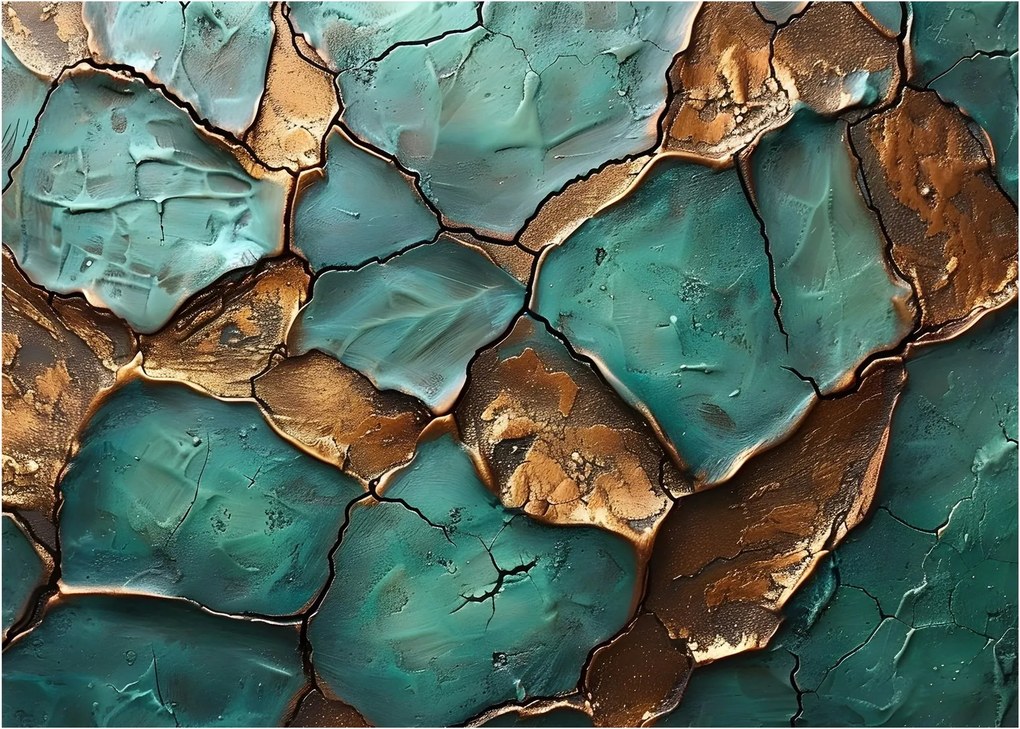 Kép - Zöld-arany festés (70x50 cm)