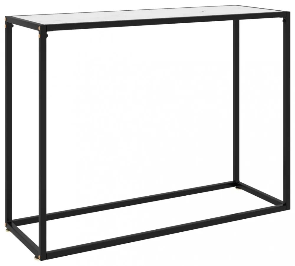 fehér edzett üveg tálalóasztal 100 x 35 x 75 cm