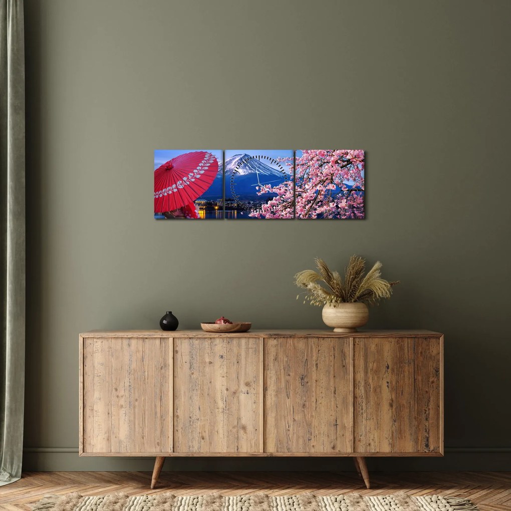 Kép - Kilátás a csúcsra, Japán (órával) (90x30 cm)