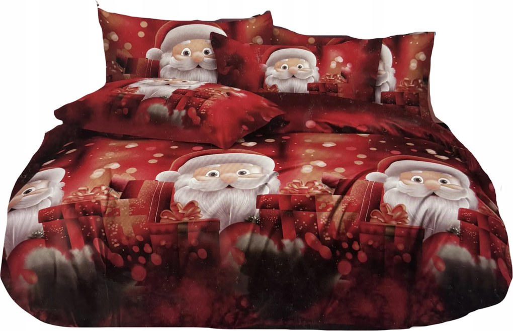 Karácsonyi Ágyneműhuzat 160X200 Szatén Gyerek Mikulás 2 Párnahuzat 70X80