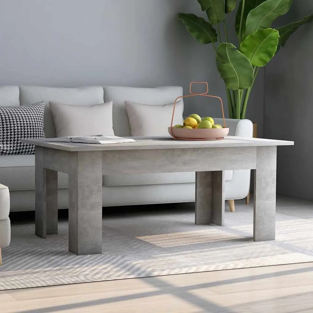 Betonszürke szerelt fa dohányzóasztal 100 x 60 x 42 cm