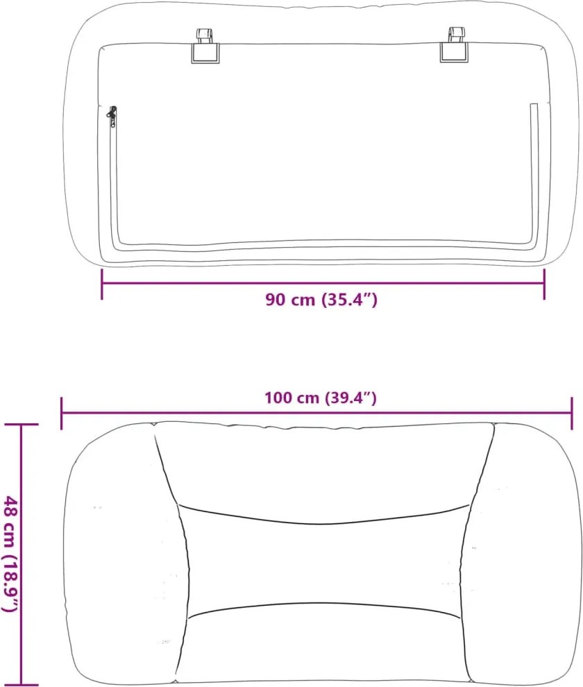 cappuccino színű műbőr fejtámla párna Hvar 90 cm