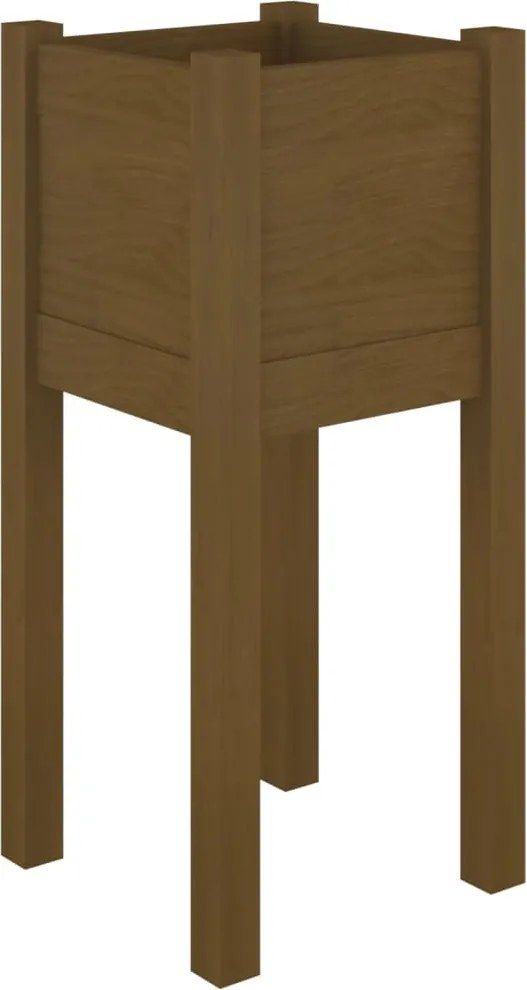 vidaXL mézbarna tömör fenyőfa kerti virágtartó 31 x 31 x 70 cm