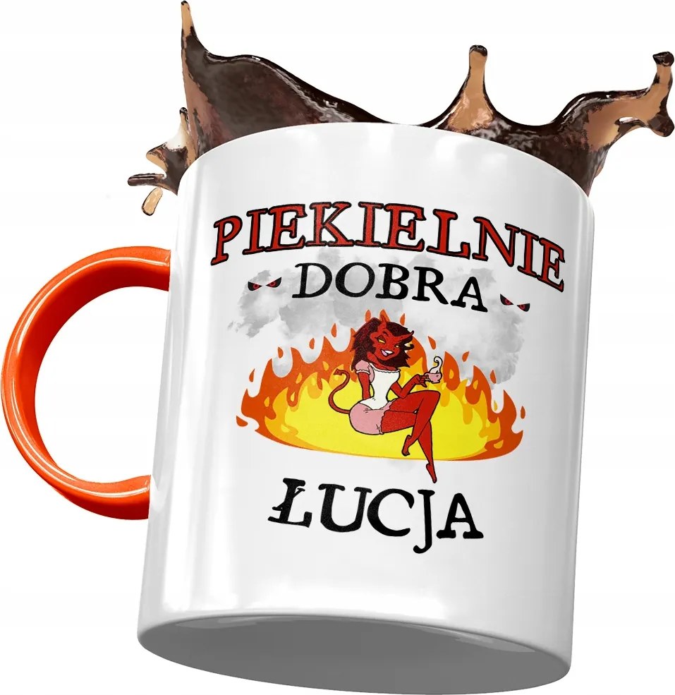 Narancssárga Bögre Lúcia Barátnőknek Ajándék Nyomtatott Fotóval