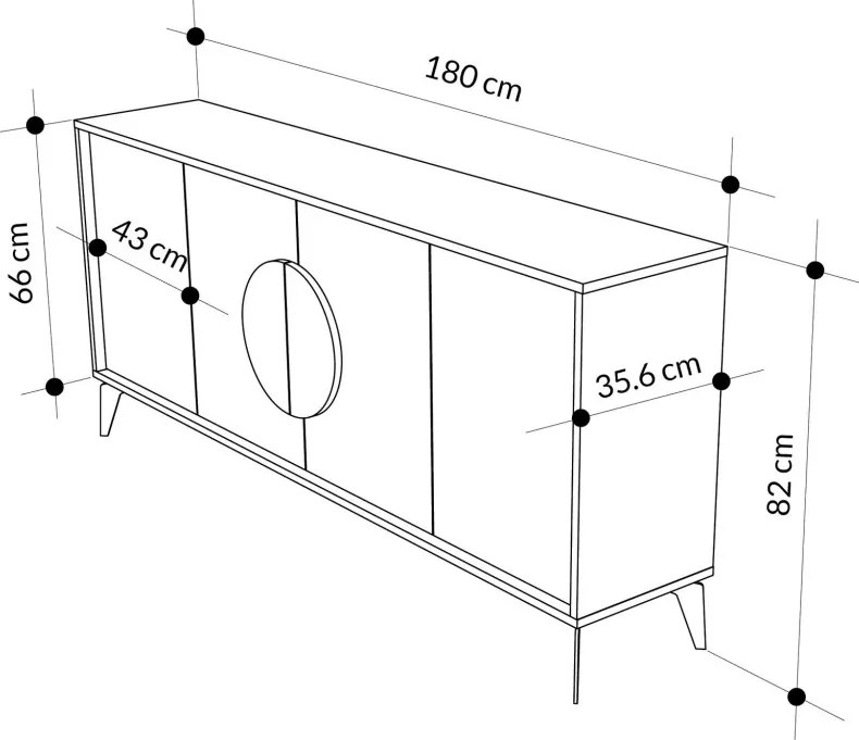 Gora komód, homokkő, 180 cm