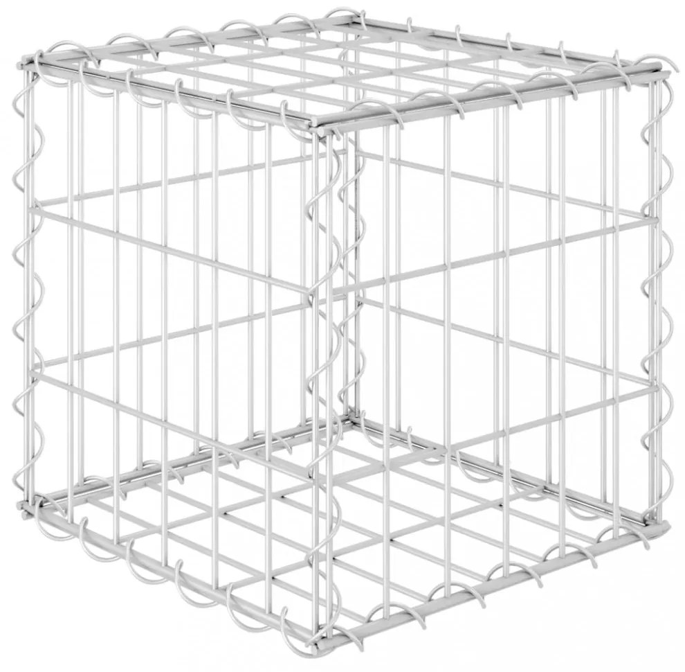 kocka alakú acélhuzal gabion magaságyás 30 x 30 x 30 cm