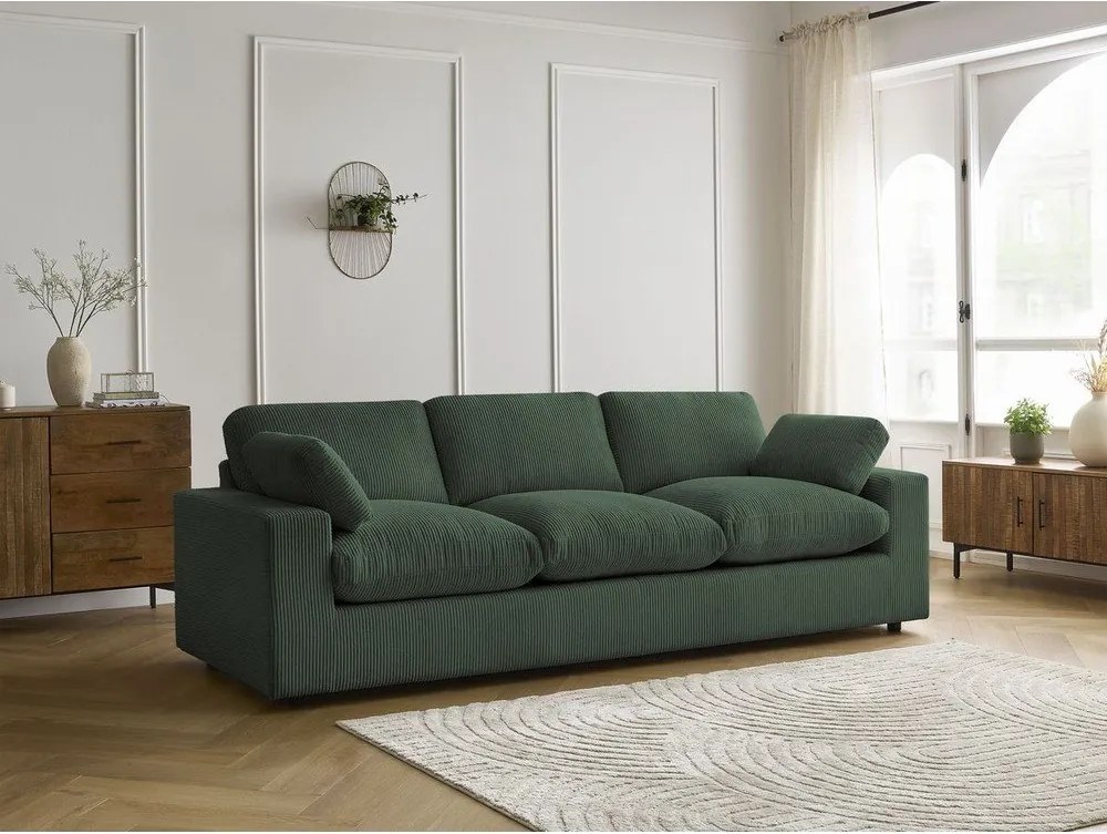 Zöld kordbársony kanapé 250 cm Belair – Bobochic Paris