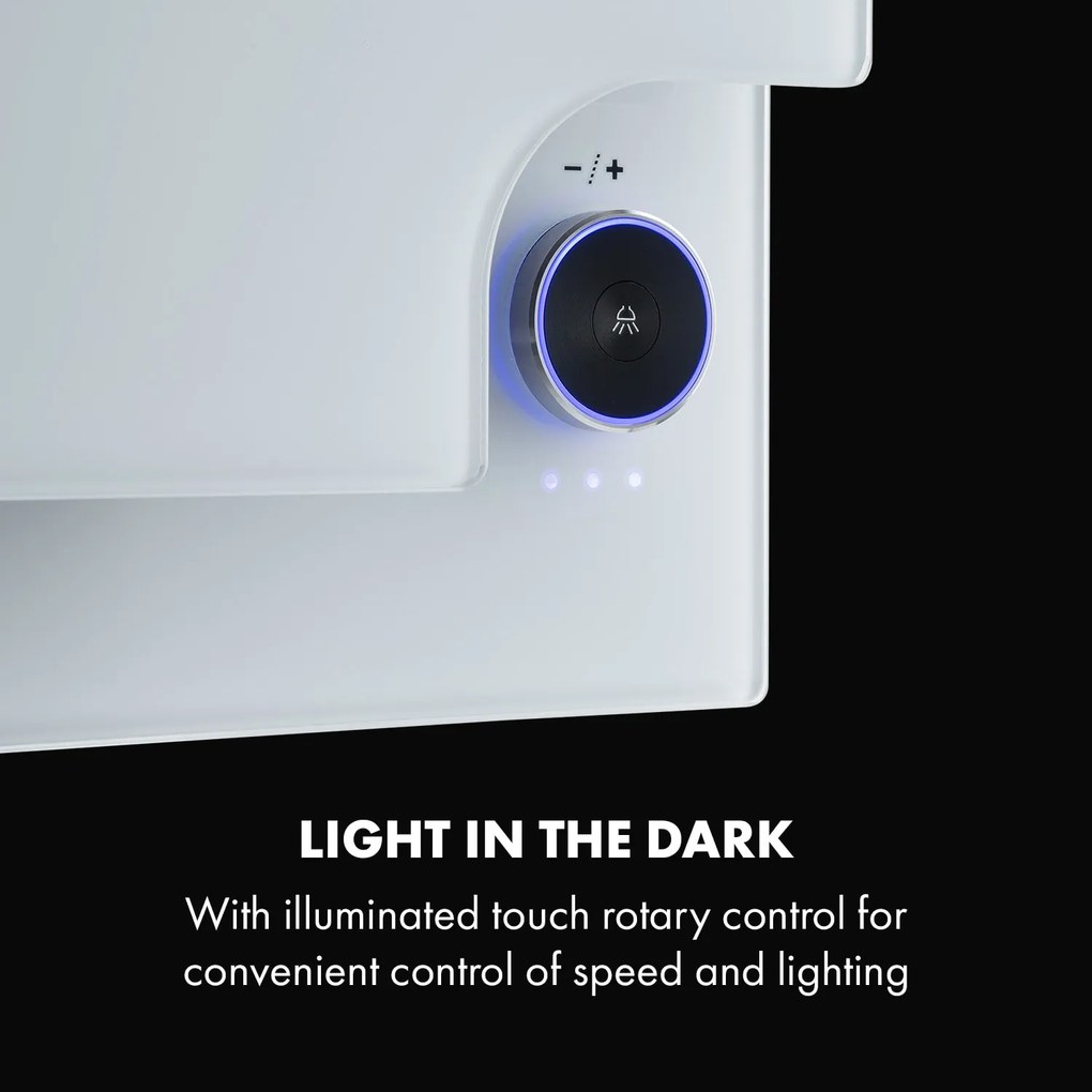 Klarstein Amelia, páraelszívó, 123 W, 60 x 47 x 23,5 cm, LED, érintő forgóvezérlő, fehér