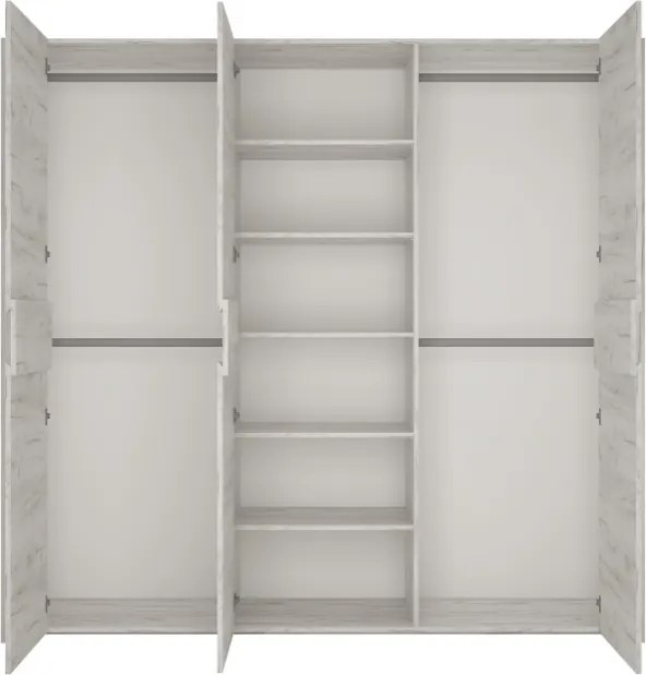 Hálószoba garnitúra, (szekrény, ágy 160x200, 2x éjjeliszekrény), fehér craft, ANGEL