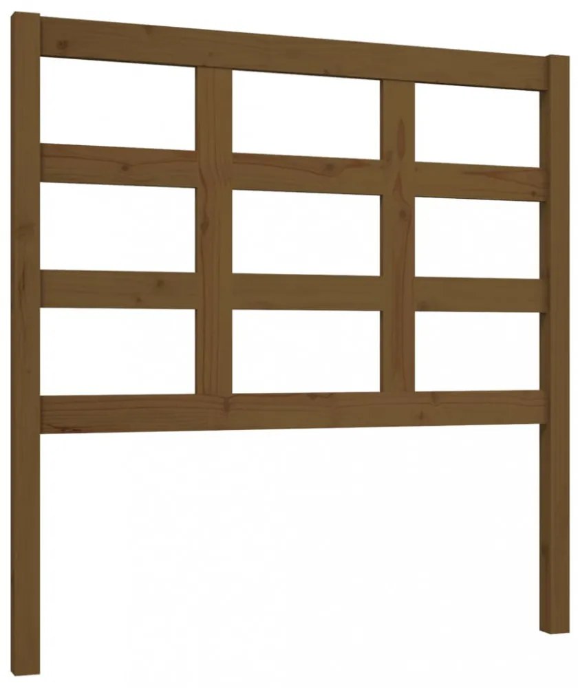 mézbarna tömör fenyőfa ágyfejtámla 95,5x4x100 cm