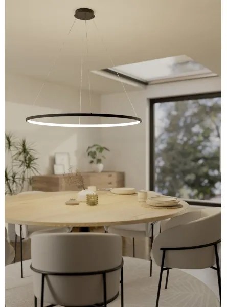 Eglo 901637 - LED Dimmelhető csillár zsinóron PARRUTA LED/40W/230V fekete + távirányító