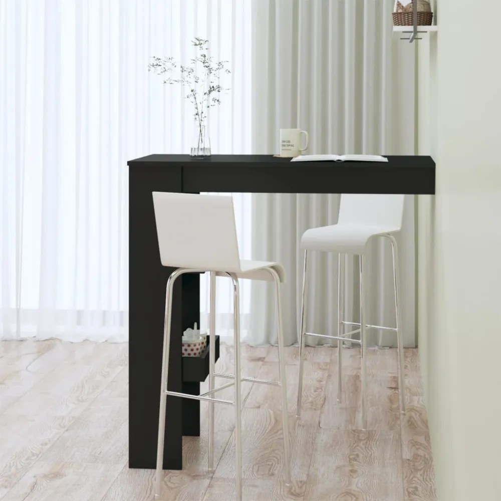 fekete fatermék fali bárasztal 102 x 45 x 103,5 cm