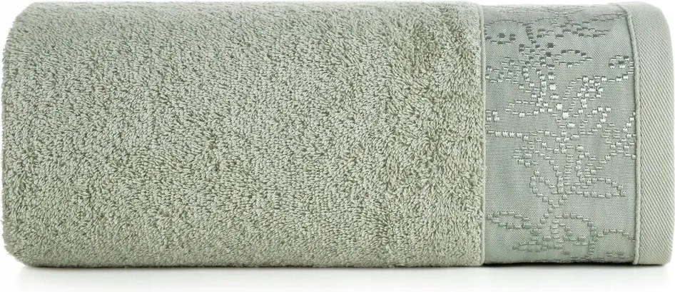 Fürdőlepedő 50X90 menta színű, dekoratív Eurofirany övvel