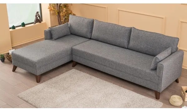 KORFU L-alakú sarokülőgarnitúra, szürke, balos