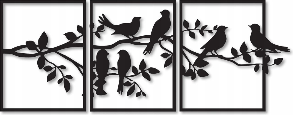 Fa Madarak Kép Áttört Fali Dekoráció Nappali Panelek Triptichon