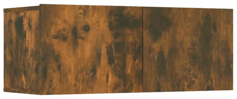 4 db füstös tölgy színű szerelt fa TV-szekrény 80 x 30 x 30 cm