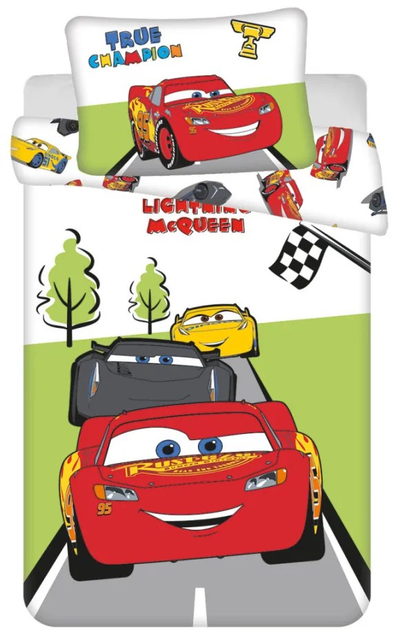 Disney Verdák Champion gyerek, ovis ágyneműhuzat 100×135 cm, 40×60 cm
