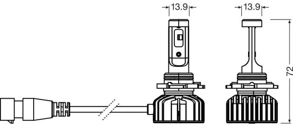 2 db-os készlet LED autóizzó NIGHT BREAKER SMART H10 PY20d/7W/12V 6000K - Osram