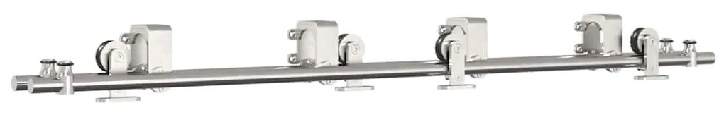 ezüstszínű rozsdamentes acél tolóajtó fémszerelék készlet 183cm