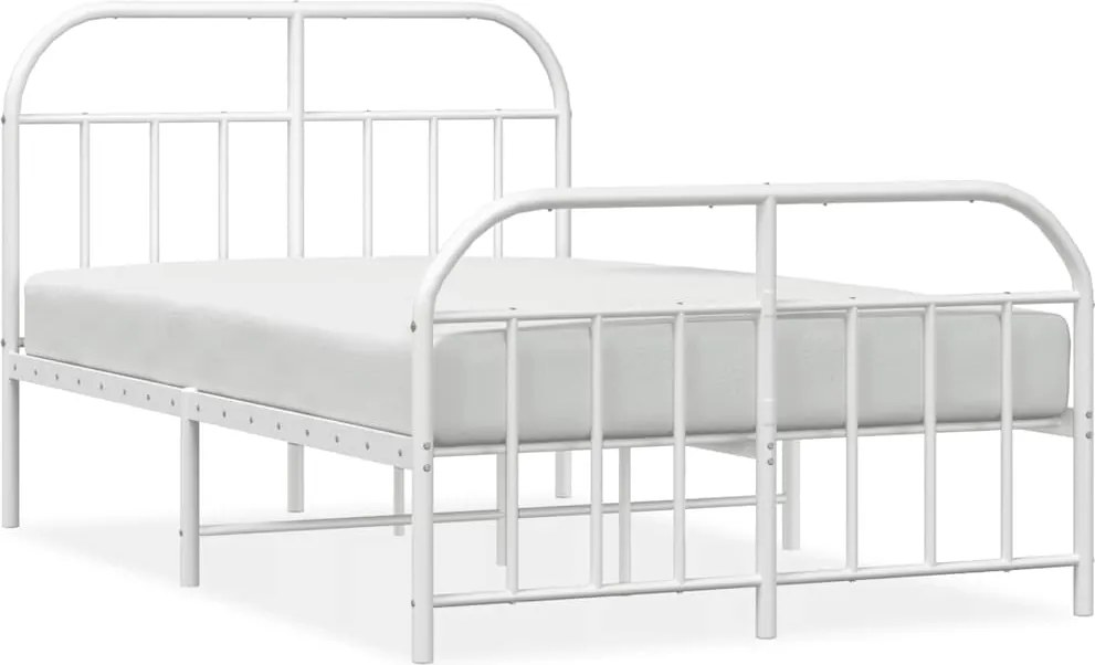 vidaXL fehér fém ágykeret fej- és lábtámlával 120 x 190 cm
