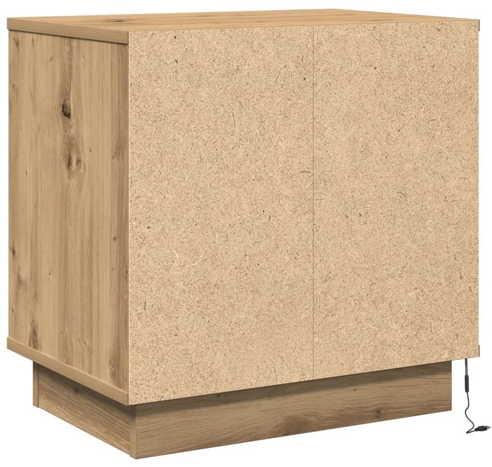 LED éjjeli szekrények 2 db Kézműves tölgy 50x34,5x50 cm