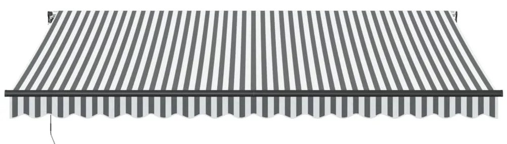antracitszürke-fehér LED-es kézi napellenző 450 x 350 cm