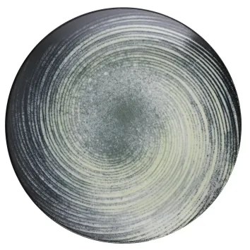 24 részes porcelán étkészlet, zöld/fekete